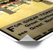 ヨークシャーイングランドヴィンテージ旅行スカボロー ポスター (角)