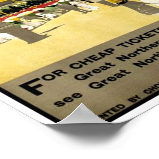 ヨークシャーイングランドヴィンテージ旅行スカボロー ポスター (角)