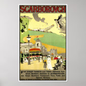 ヨークシャーイングランドヴィンテージ旅行スカボロー ポスター (正面)