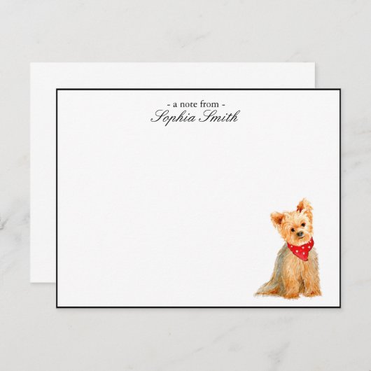 ヨークシャーカスタムテリアFLAT Thank You Notes サンキューカード (正面/裏面)