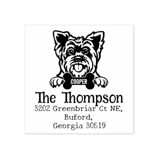 ヨークシャーカスタムドッグ差出人住所 ラバースタンプ (インプリント)