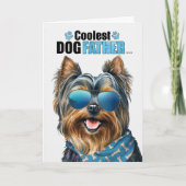 ヨークシャークールテリアー犬パパ父の日 シーズンカード (正面)