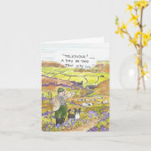 ヨークシャーシープ農家 カード (黄色い花)