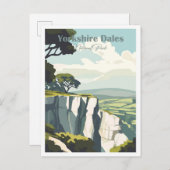 ヨークシャーダレスアートワークトラベルプレイスイラストレーション ポストカード (正面/裏面)