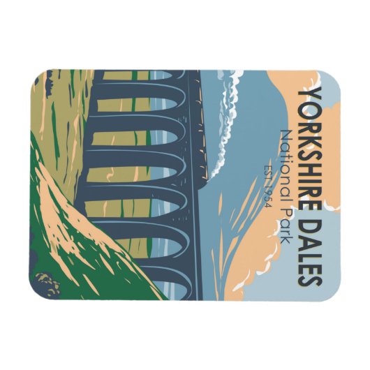 ヨークシャーダレスナショナルパークイングランドヴィンテージ マグネット (横)