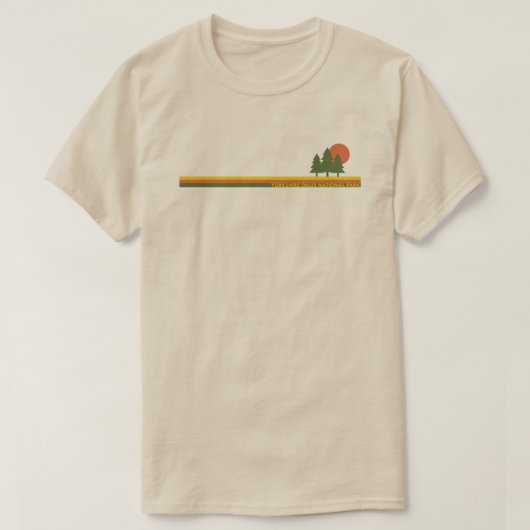 ヨークシャーダレス国立公園パインツリーズサン Tシャツ (デザイン正面)