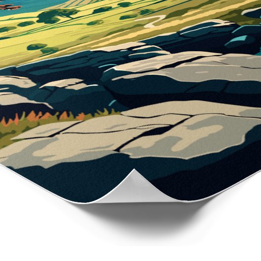 ヨークシャーダレス国立公園ヴィンテージ旅行地 ポスター (角)