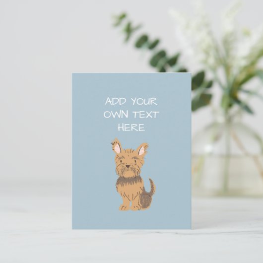 ヨークシャーテパーソナライズされたリア犬名 ポストカード (スタンド正面)