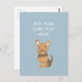 ヨークシャーテパーソナライズされたリア犬名 ポストカード (正面/裏面)