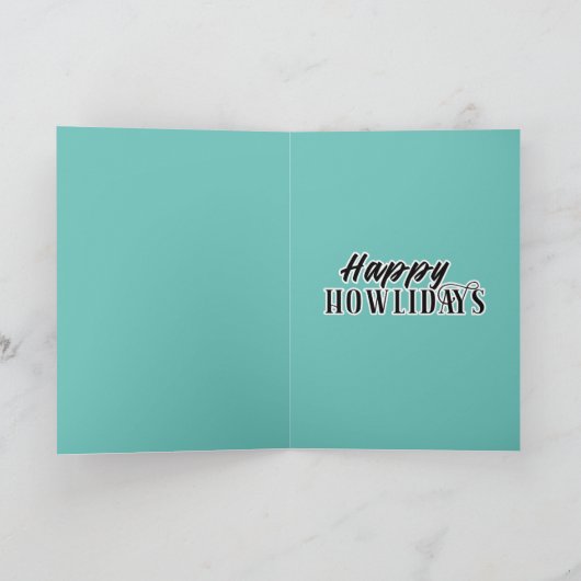 ヨークシャーテリアおもしろい・サンタが明るく楽しい休日を過ごす カード (内部)