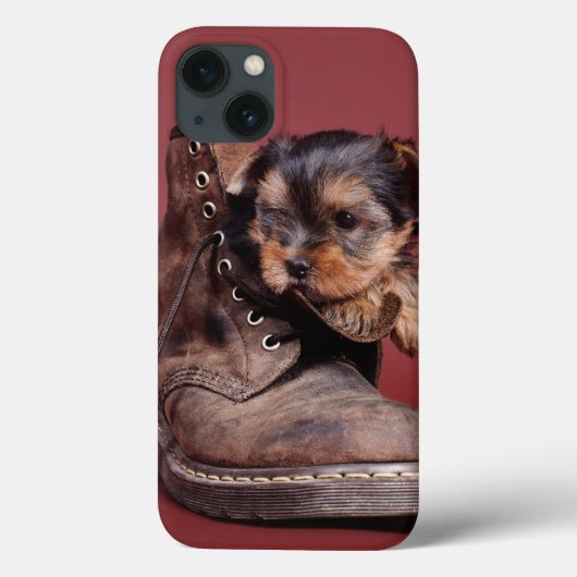 ヨークシャーテリアおよびブーツ Case-Mate iPhoneケース (裏面)