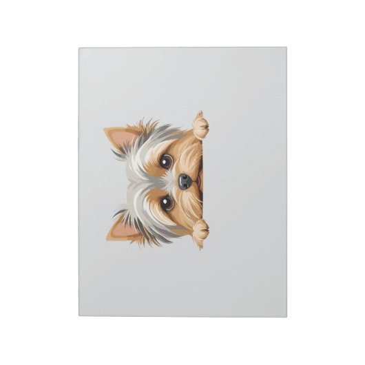 ヨークシャーテリアかわいいかわいらしい喜びを覗おもしろいき ノートパッド (回転)