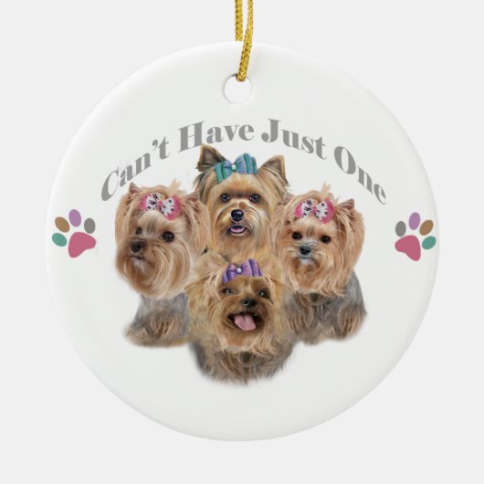 ヨークシャーテリアちょうど1匹のオーナメントを有することができません セラミックオーナメント (正面)