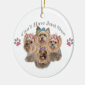 ヨークシャーテリアちょうど1匹のオーナメントを有することができません セラミックオーナメント (左)