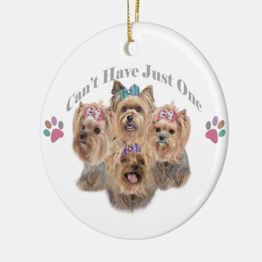 ヨークシャーテリアちょうど1匹のオーナメントを有することができません セラミックオーナメント (左)
