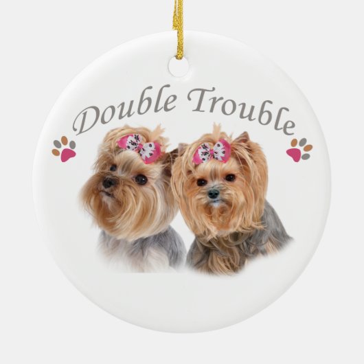ヨークシャーテリアちょうど1匹のオーナメントを有することができません セラミックオーナメント (裏面)