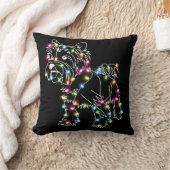 ヨークシャーテリアとクリスマスライトヨークシャーテリアオーナーかわいいクリスマス クッション (ブランケット)