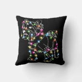 ヨークシャーテリアとクリスマスライトヨークシャーテリアオーナーかわいいクリスマス クッション (裏面)