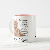 ヨークシャーテリアのお母さんのマグ ツートーンマグカップ (正面左)