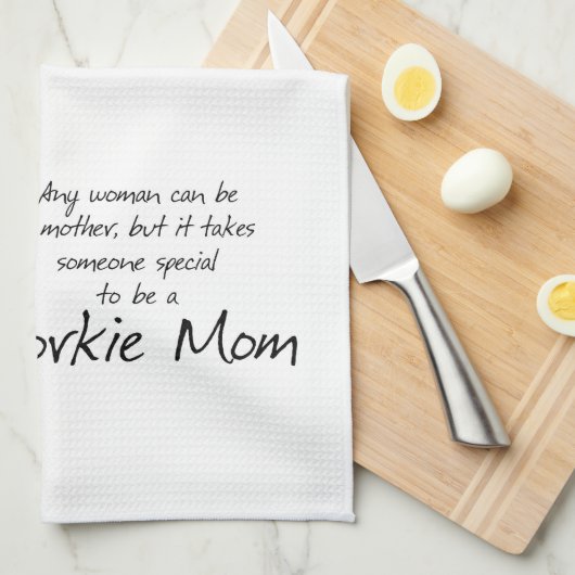 ヨークシャーテリアのお母さんの台所タオル キッチンタオル (四つ折り)