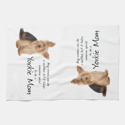 ヨークシャーテリアのお母さんの台所タオル キッチンタオル (横)