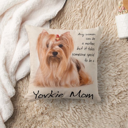 ヨークシャーテリアのお母さんの枕 クッション (ブランケット)