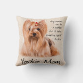 ヨークシャーテリアのお母さんの枕 クッション (裏面)