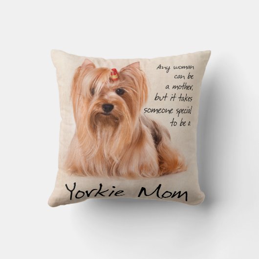 ヨークシャーテリアのお母さんの枕 クッション (裏面)