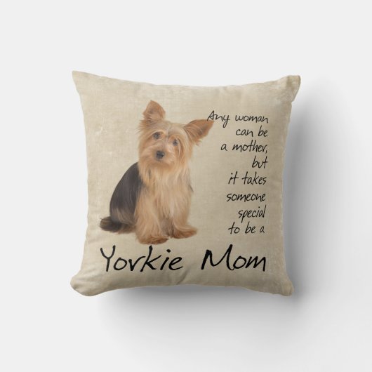 ヨークシャーテリアのお母さんの枕 クッション (正面)