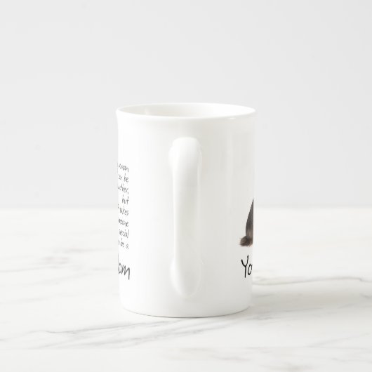 ヨークシャーテリアのお母さんの骨灰磁器のマグ ボーンチャイナマグカップ (裏面)