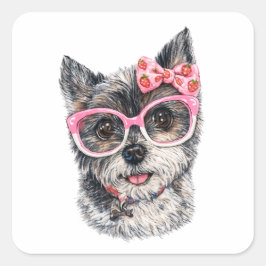 ヨークシャーテリアのギフト 犬好きな人へ スクエアシール