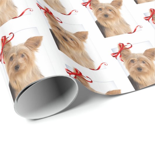ヨークシャーテリアのクリスマスの包装紙 ラッピングペーパー (ロールコーナー)