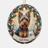 ヨークシャーテリアのクリスマスオーナメント セラミックオーナメント (左)