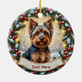 ヨークシャーテリアのクリスマスオーナメント セラミックオーナメント (裏面)