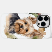 ヨークシャーテリアのクリスマスリースの愛らしい犬 Case-Mate iPhoneケース (裏面 (横))
