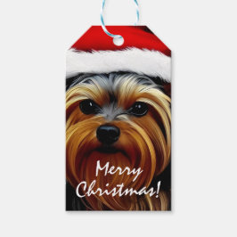 ヨークシャーテリアのクリスマス ギフトタグ