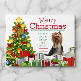 ヨークシャーテリアのクリスマス ポストカード