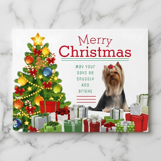 ヨークシャーテリアのクリスマス ポストカード