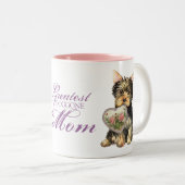 ヨークシャーテリアのハートのお母さん ツートーンマグカップ (正面右)