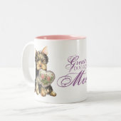 ヨークシャーテリアのハートのお母さん ツートーンマグカップ (正面左)