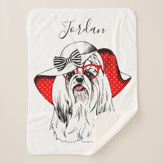ヨークシャーテリアのファッションのシュート|はあなたの名前を加えます シェルパブランケット (正面)