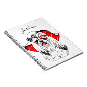 ヨークシャーテリアのファッションのシュート|はあなたの名前を加えます ノートブック (右側)