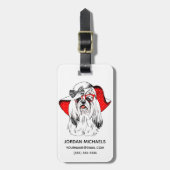 ヨークシャーテリアのファッションのシュート|はあなたの名前を加えます ラゲッジタグ (正面縦)