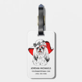 ヨークシャーテリアのファッションのシュート|はあなたの名前を加えます ラゲッジタグ (裏面縦)