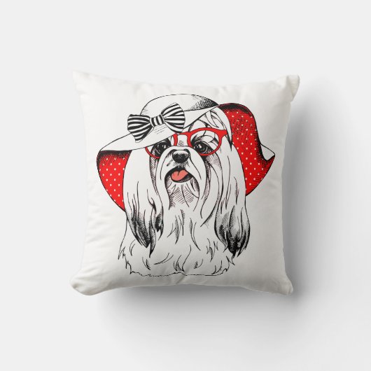 ヨークシャーテリアのファッションのシュート クッション (正面)