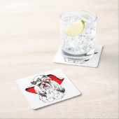 ヨークシャーテリアのファッションのシュート スクエアペーパーコースター (インサイチュ)