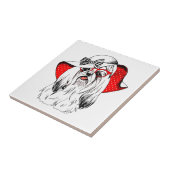 ヨークシャーテリアのファッションのシュート タイル (側面)