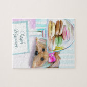 ヨークシャーテリアのフランス人のマカロン ジグソーパズル (横)