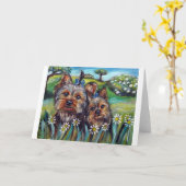 ヨークシャーテリアのベストはルーシーおよびMillyを発芽させます カード (黄色い花)