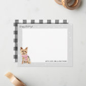 ヨークシャーテリアのヨークシャテリアの休日のクリスマス ノートカード (正面/裏面インサイチュ)